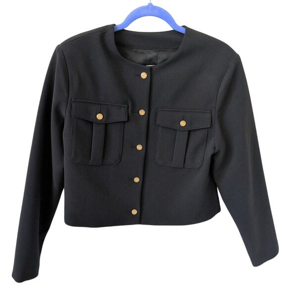 Abercrombie & Fitch Collarless Black Jacket size M - Picture 1 of 4